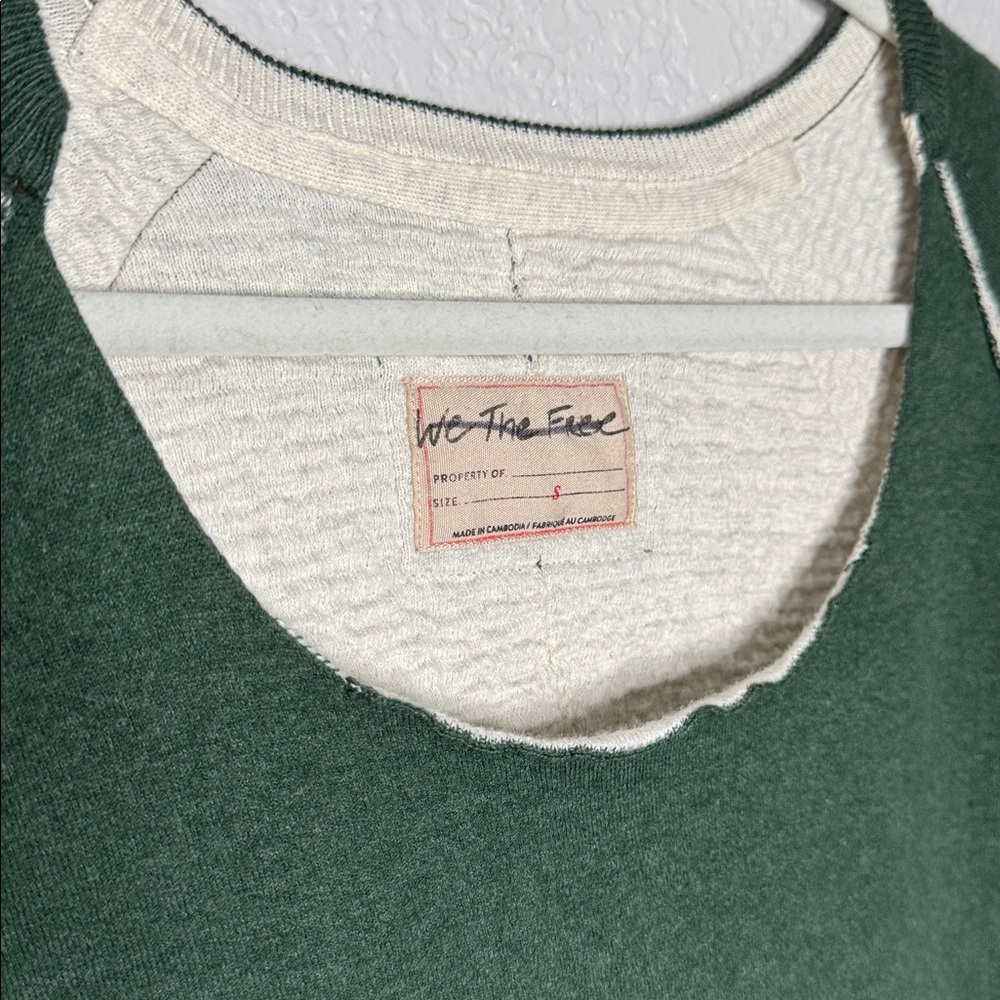 Free People We The Free Midnight Pullover Sweatshirt Pine Dark Green Size Small - Picture 4 of 11